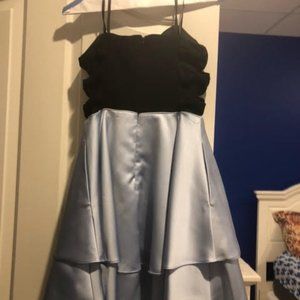 Black and Light Blue Homecoming Dress